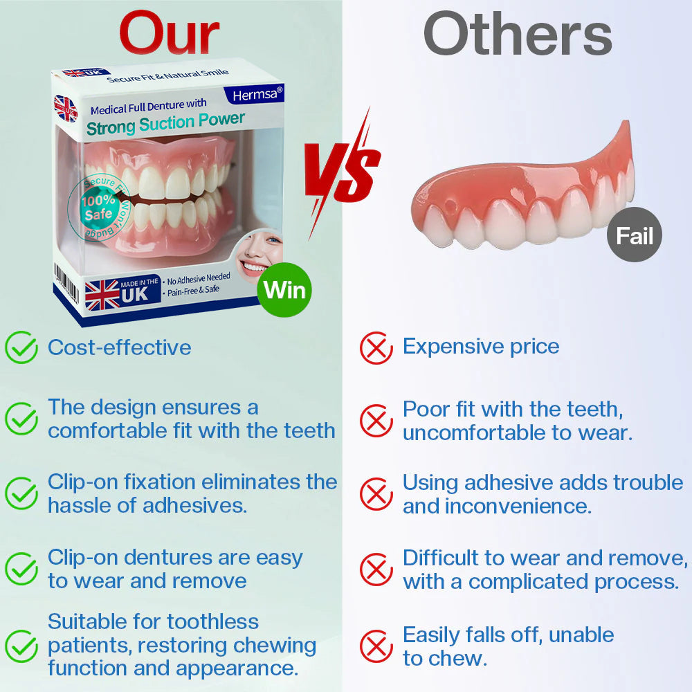 Hermsa® Medical Suction-fit Denture🦷✅ Change Your Smile, Change Your Life — The Denture That Fits & Feels Like Your Own